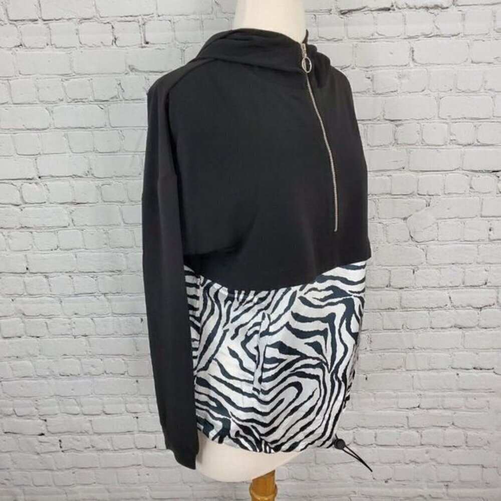 NWT SUPERDOWN 𝅺SUPERDOWN Tilly Zip up Jacket Black Zebra print S - Picture 6 of 10